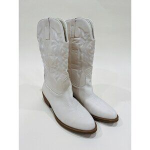 Yoki White Coqueete wEstern Cowgirl Boot Women's 9